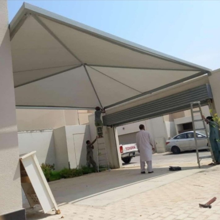 أنواع مظلات قماش PVC