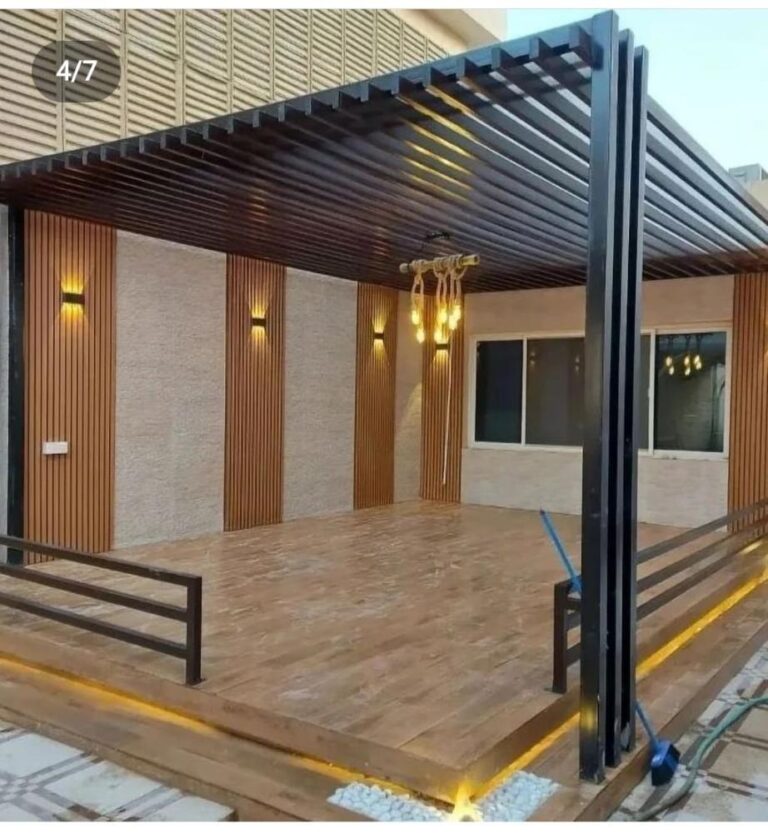 أحدث تصاميم برجولات خشبية